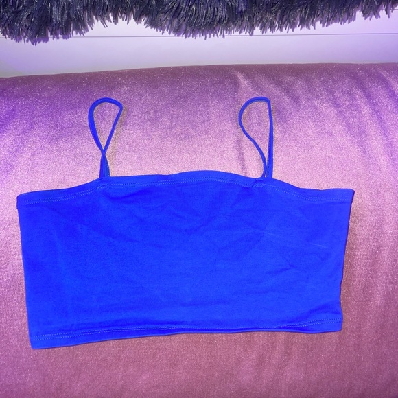 blue crop tank top - Picture 3 of 3